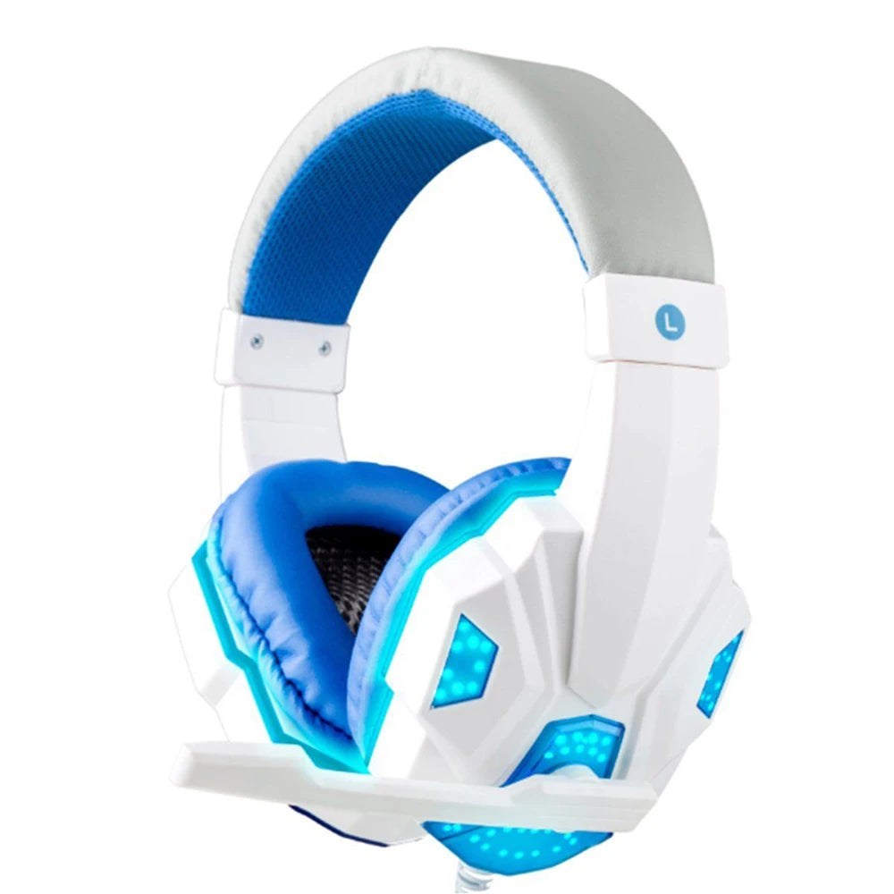 Auriculares para juegos 2021 con luz LED, micrófono, estéreo, graves profundos, para PC, portátil, gamer