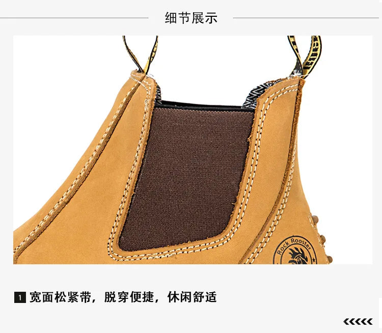 ROCKROOSTER Zapatos de senderismo para hombre, botas de caza impermeables, zapatos de seguridad de cuero, botines tácticos, zapatos de trabajo, zapatillas deportivas con punta de acero