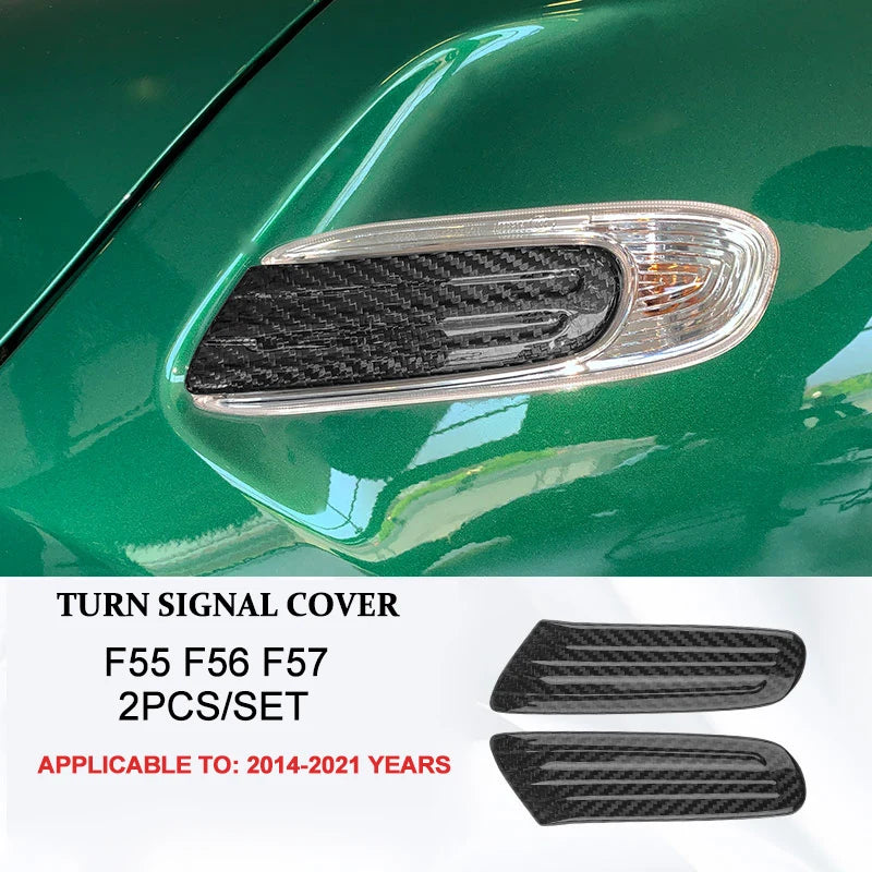 Accesorios interiores de coche para Mini Cooper F54 F55 F56 F57 F60, fibra de carbono auténtica, pegatina decorativa, pieza protectora para coche.