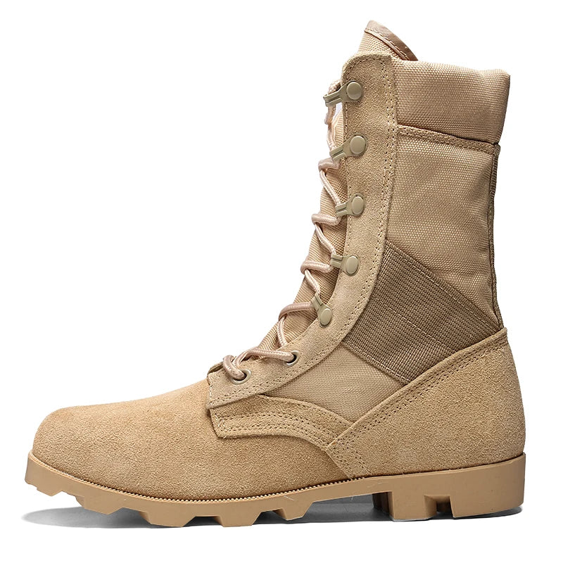 TaoBo 2024 Original Military Leather Boots Size 40-45 Men High Top Tactical Desert Combat Shoes SWAT Army Hiking Boot Zapatos