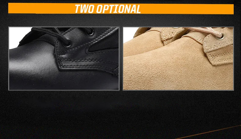 TaoBo 2024 Original Military Leather Boots Size 40-45 Men High Top Tactical Desert Combat Shoes SWAT Army Hiking Boot Zapatos