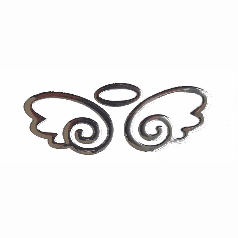 Pegatina 3D de ala de ángel para coche, emblema cromado de PVC suave, decoración de estilo automático, calcomanía para logotipo de coche