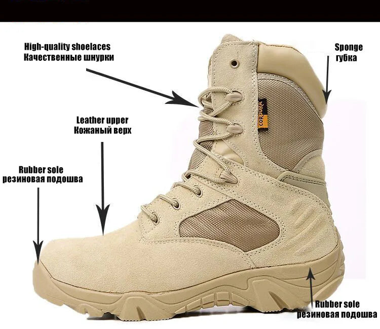 TaoBo Delta High Top Brand Men Combat Boots Sandy Black Size 13 Men Army Military Boots Men Desert Tactical Shoe Tacticos Feamle