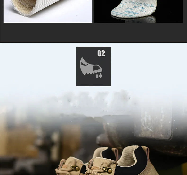 Zapatos de seguridad para hombre y mujer 2024, ligeros, indestructibles, con puntera de acero y plantilla de Kevlar.