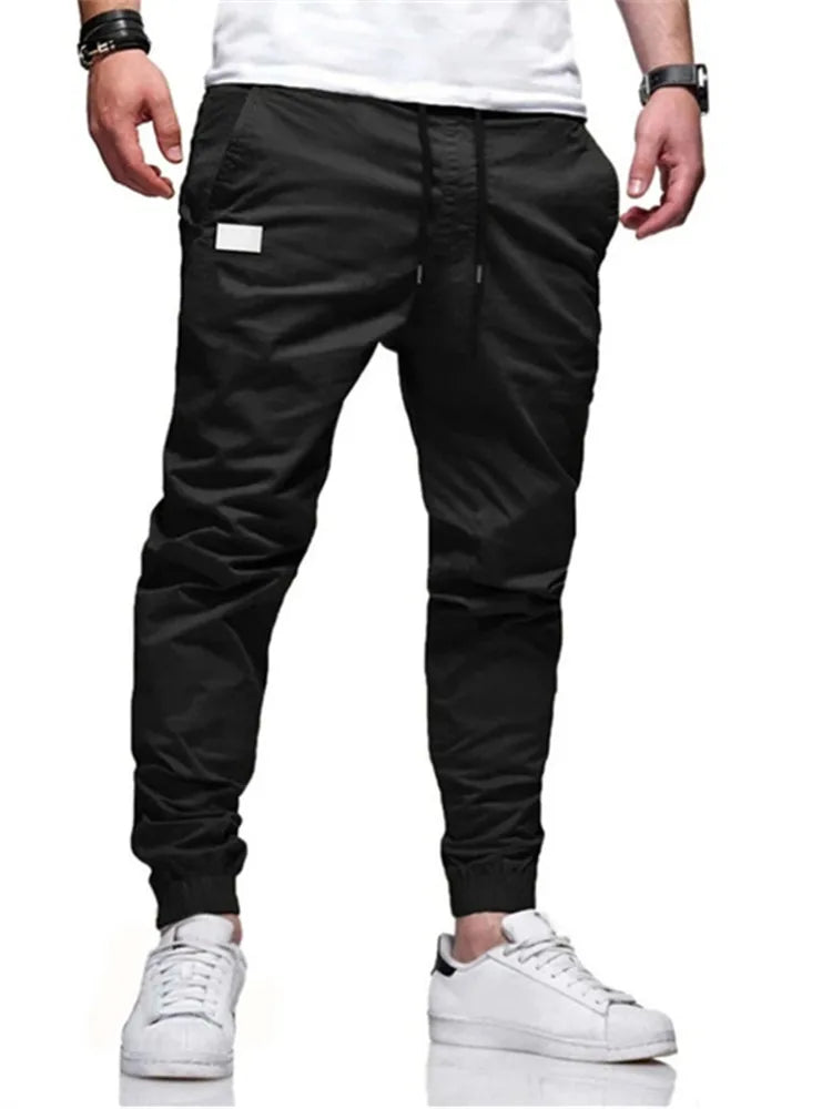 Y2K Autumn New Men Solid Color Long Cargo Pants Sweatpants Mens High Quality Casual Joggers White Sports Pants Designer Clothes