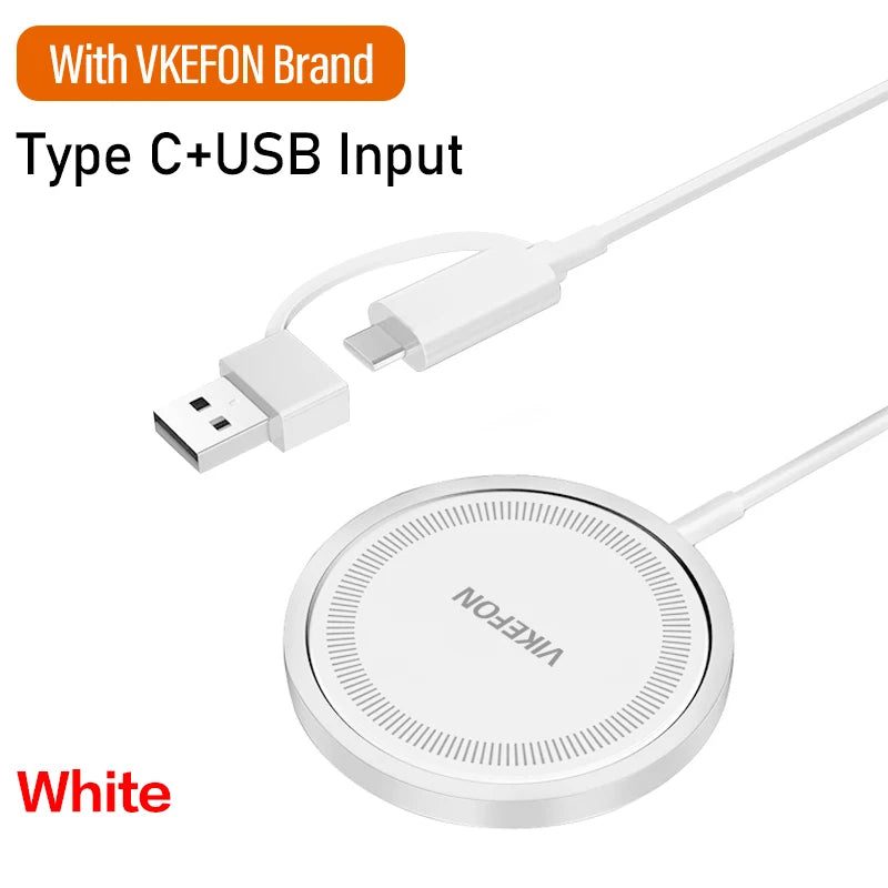 Cargador inalámbrico magnético de 30 W, base de carga rápida para iPhone 15, 14, 13, 12 Pro Max, Airpods PD, USB A, estación de carga para teléfono