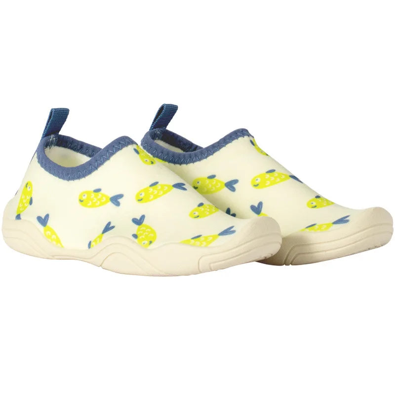 Zapatillas de senderismo para niños, zapatos de agua con suela blanda para niños, calzado antideslizante de dibujos animados para playa, para nadar descalzo