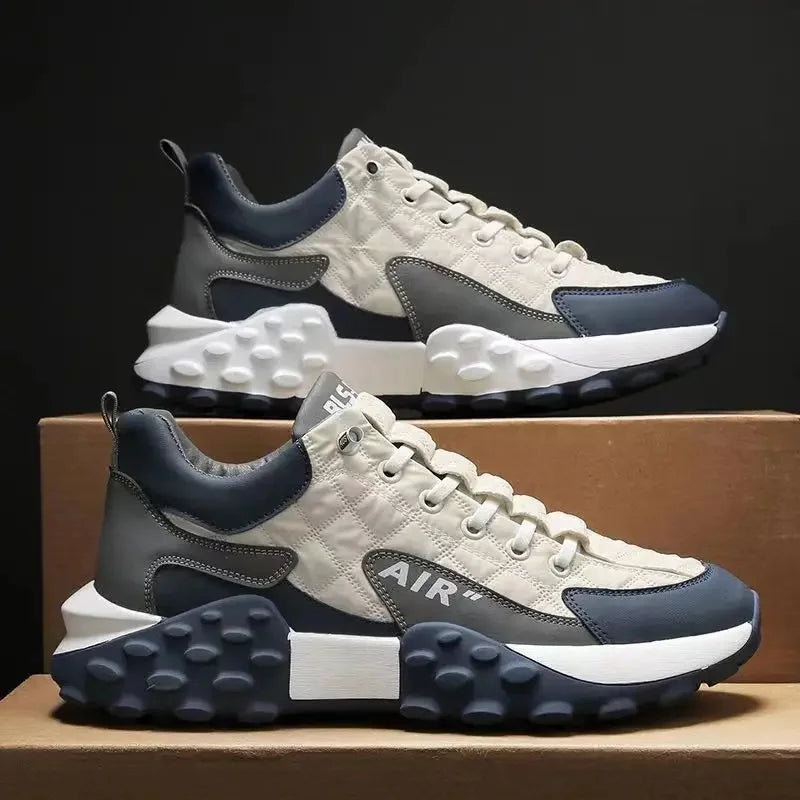 Zapatillas de correr cómodas para hombre, transpirables, de corte bajo, de moda, con suela gruesa, estilo coreano, primavera 2025