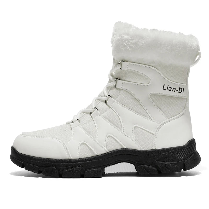 Nuevas botas de invierno para hombre, cálidas y afelpadas, hasta media pantorrilla, para exteriores, antideslizantes, impermeables, para nieve, zapatos de algodón a la moda para hombre.