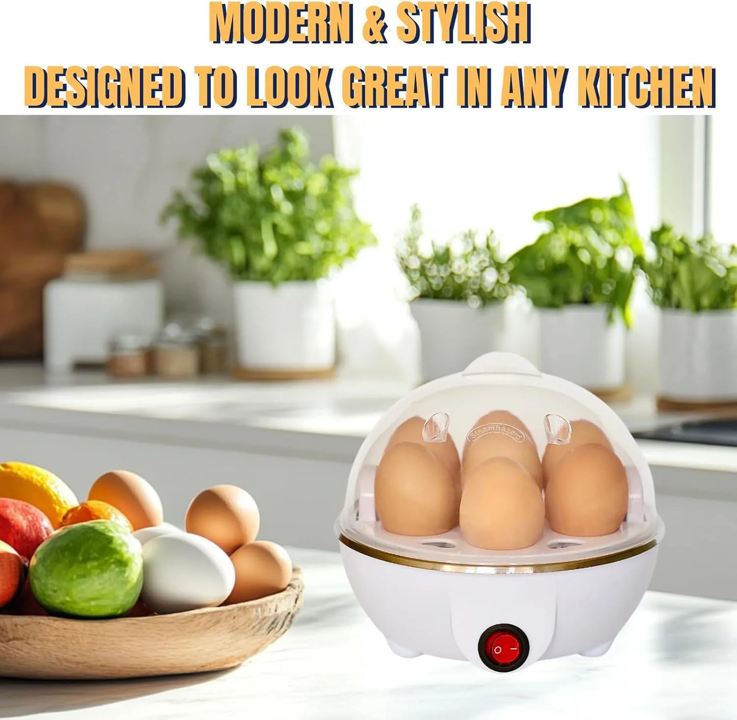 Cocedor de huevos eléctrico, minicocedor multifuncional rápido para huevos escalfados, revueltos y tortillas. Apagado automático.
