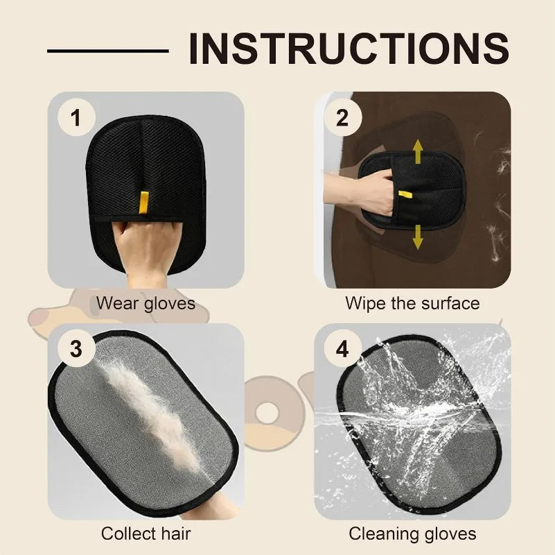 Guantes electrostáticos reutilizables para quitar el pelo de mascotas, cepillo para quitar el pelo de perros y gatos, dispositivo adhesivo, rascador de pelo para el hogar, guantes de aseo para gatos.