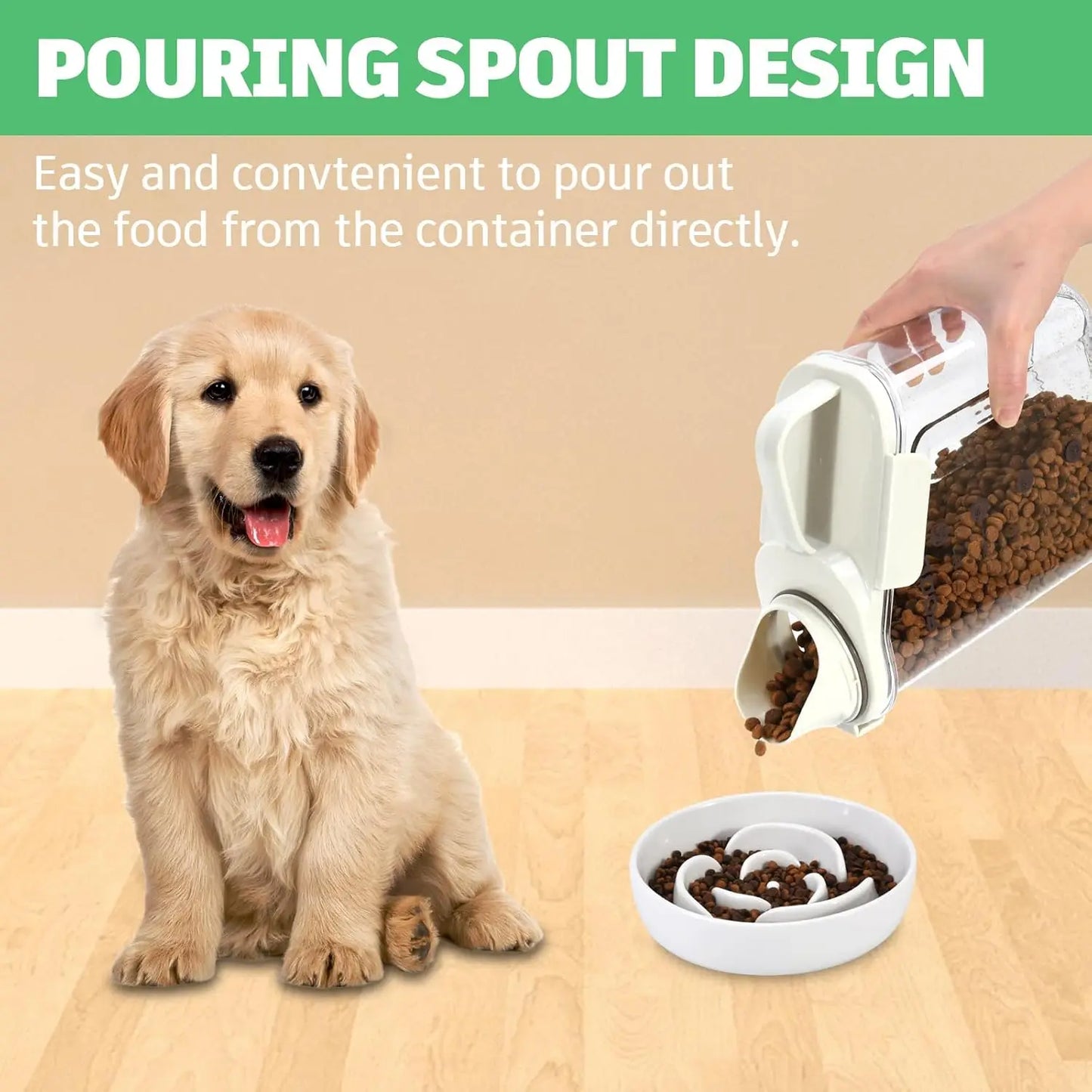 Cubo sellado para comida para mascotas, tanque de almacenamiento de comida para gatos y perros, caja de almacenamiento antimoho liofilizada, tanque de almacenamiento transparente de gran capacidad