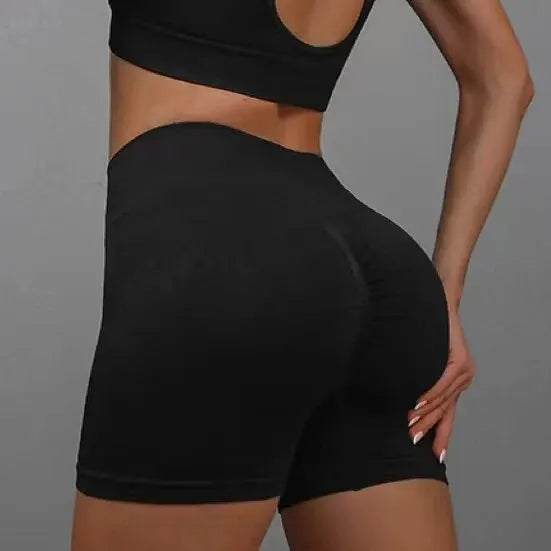 Pantalones cortos de yoga para mujer, cintura alta, levantamiento de glúteos, entrenamiento, fitness, control de abdomen, gimnasio, correr, pantalones elásticos, ropa deportiva informal