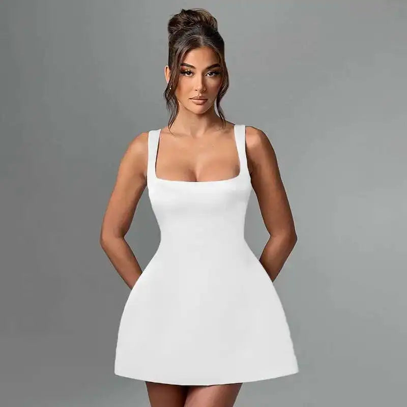 Townlike Waist Wrap Elegant A-line Dress Women Spaghetti Strap Mini 2024 Spring Summer Dress Backless Sexy Party Dresses