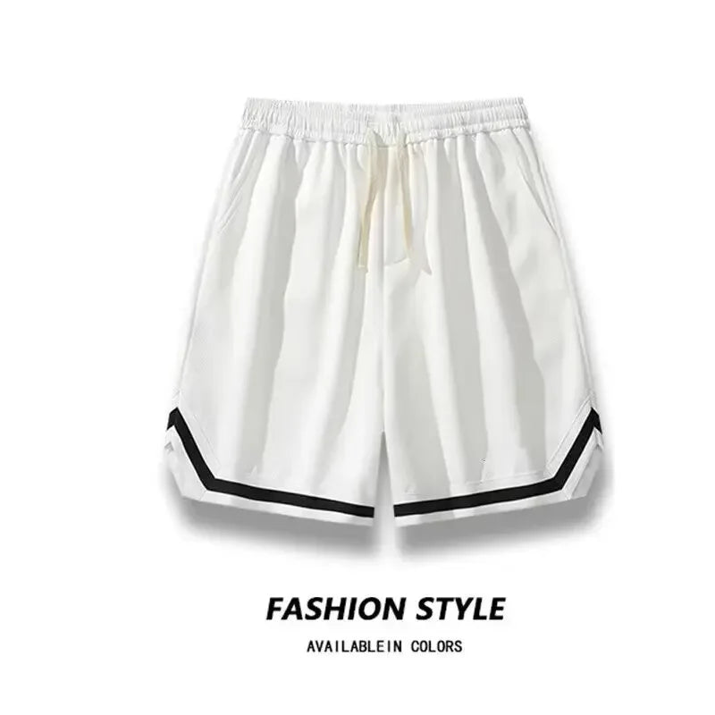 Pantalones cortos de baloncesto holgados para hombre, para correr, playa, verano, estilo americano, deportivos, informales, versátiles, de cinco pulgadas de largo.