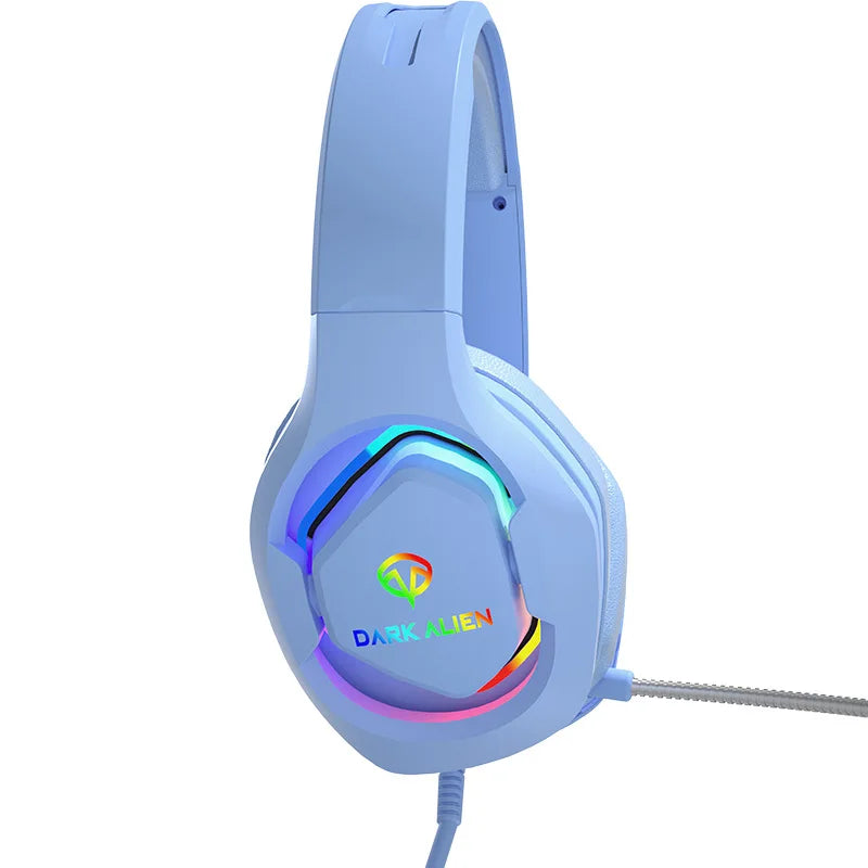 Auriculares para juegos EKSA E1000 con sonido envolvente RGB 7.1 para PC, PS4 y PS5, con cable USB y micrófono con cancelación de ruido.