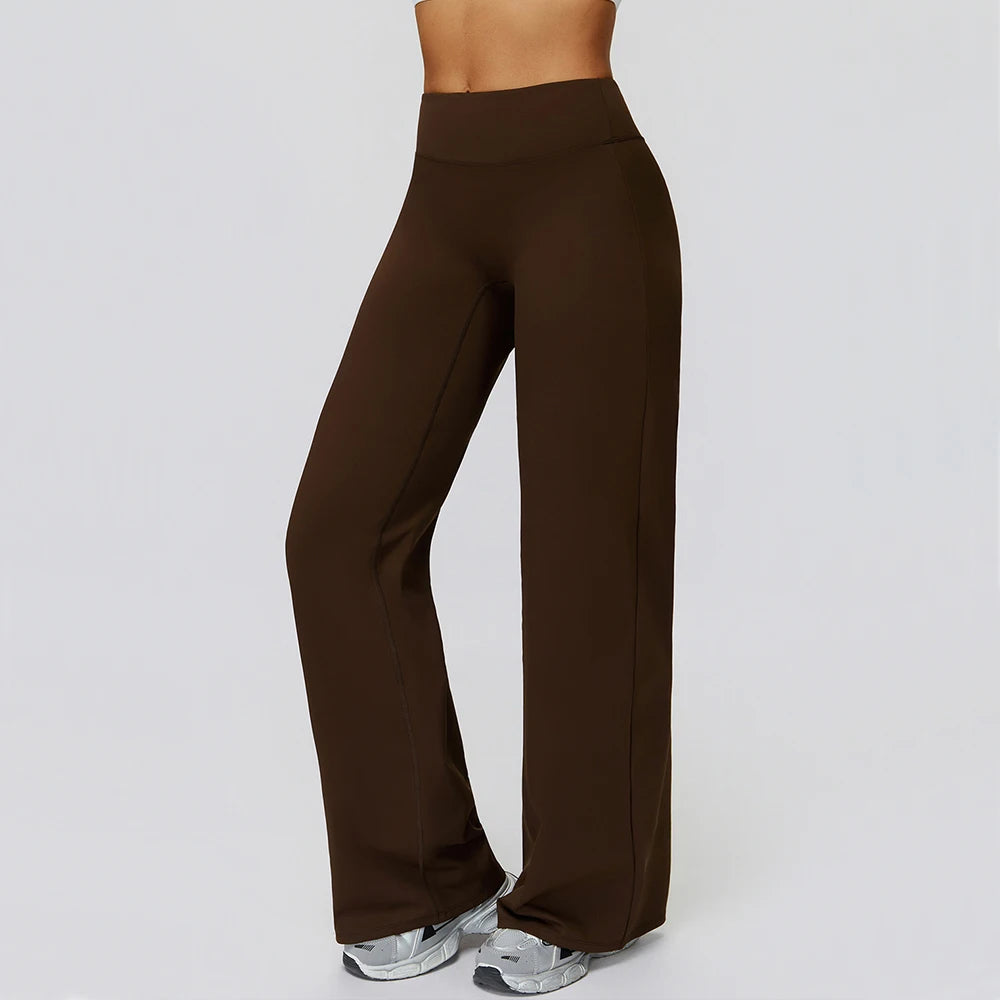 Women High Waist Wide Leg Pants Leggings Fitness Bell-bottoms Yoga Flared Leggings Push Up Gym Workout Flared Pants Sportswear