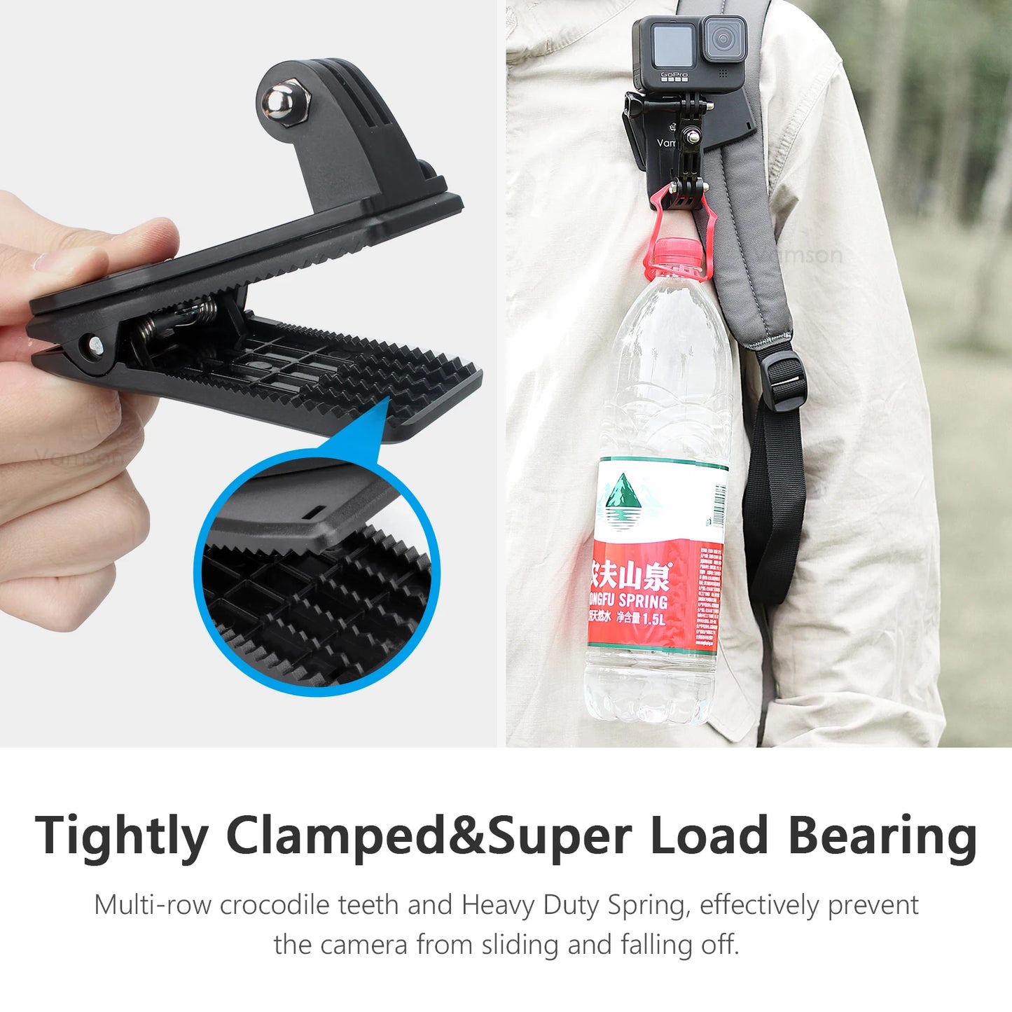Clip de mochila Vamson para Insta360 x3 para cámara GoPro Hero 11, 10 y 9, soporte para cinturón de hombro giratorio de 360°, accesorios para DJI Action
