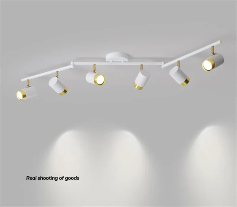 Lámpara de techo LED moderna para interiores, lámpara de araña blanca y negra, foco para sala de estar, dormitorio, comedor, pasillo, foco GU10