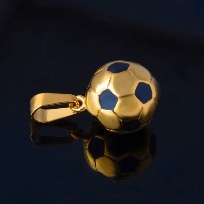 Collar deportivo de fútbol con cadena de acero inoxidable, regalo para hombre.
