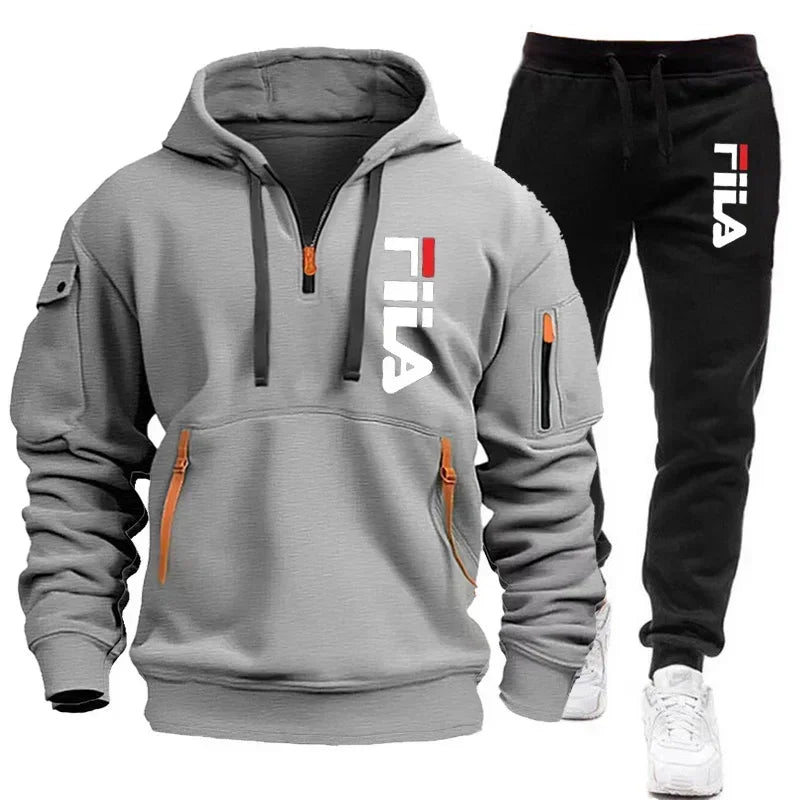 Conjuntos de ropa deportiva para hombre para otoño e invierno 2025, ropa de marca de moda, conjuntos de ropa deportiva y ropa deportiva de manga larga de gran tamaño.