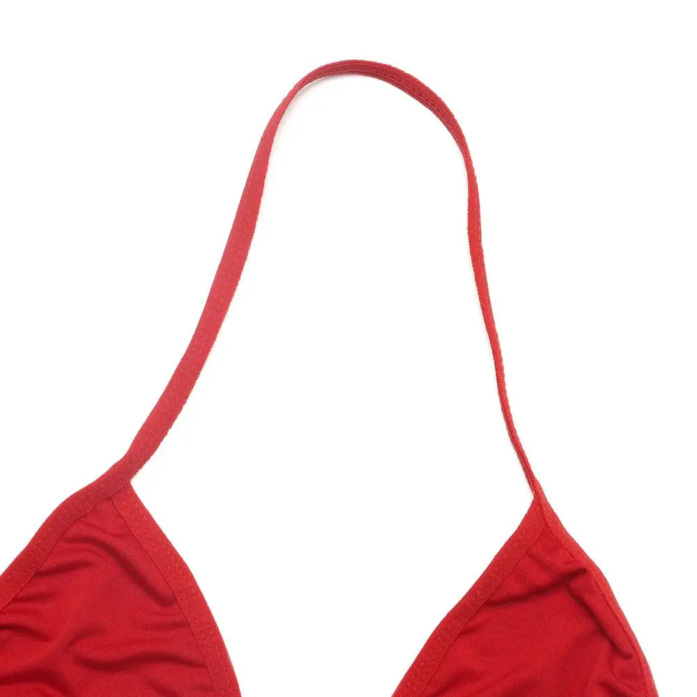 Conjunto de lencería sexy para mujer, top corto, sujetador y braguita, color liso, push up, tanga transparente