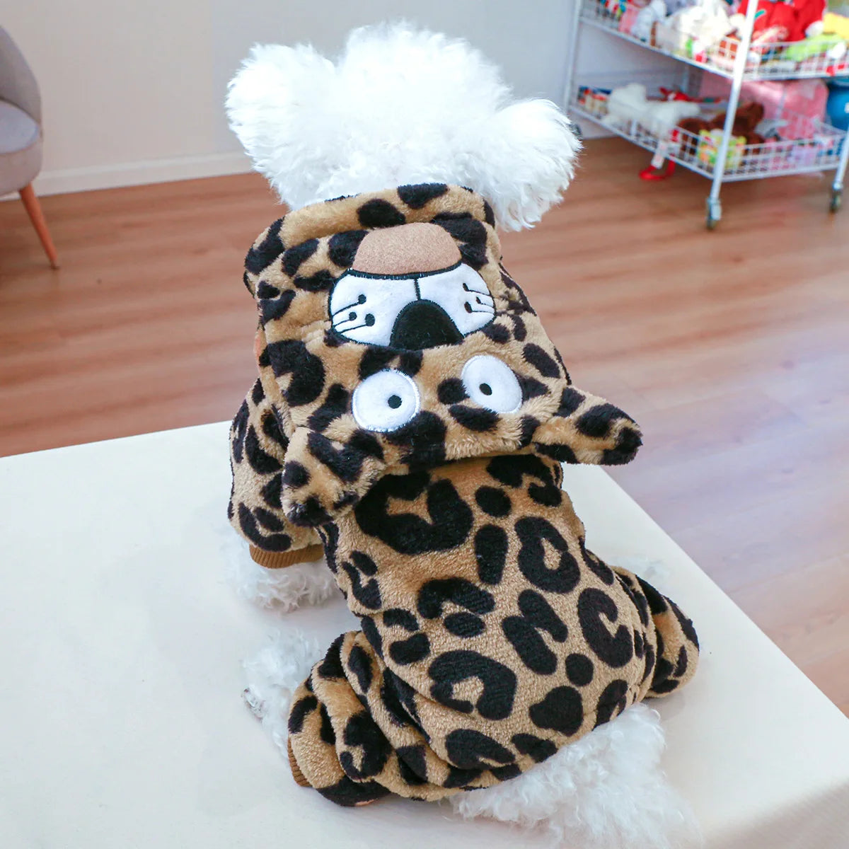 Ropa de forro polar súper suave para mascotas, para otoño e invierno, cálida y de felpa, para perros de cuatro patas, con diseño de dinosaurio, unicornio y gato.
