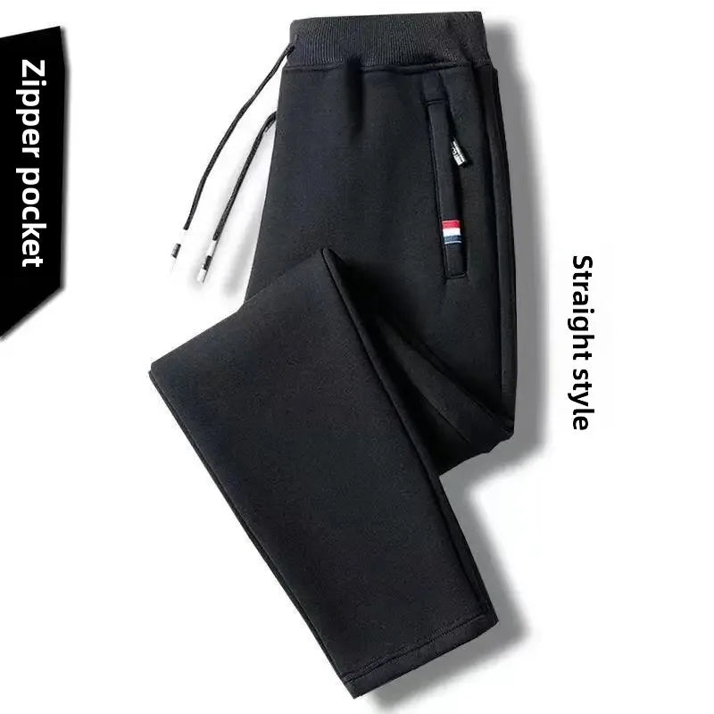Pantalones deportivos de seda de hielo para hombre, de verano, finos, elásticos, sueltos, informales, transpirables, para correr al aire libre, pantalones largos, talla grande
