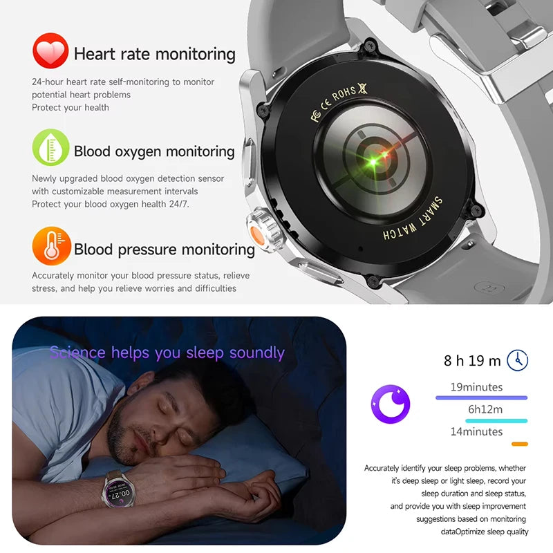 S4 Ultra para Xiaomi Pulsera Inteligente Reloj para Hombre Pantalla AMOLED HD Llamadas Bluetooth GPS Trayectoria NFC Frecuencia Cardíaca Brújula SmartWatches