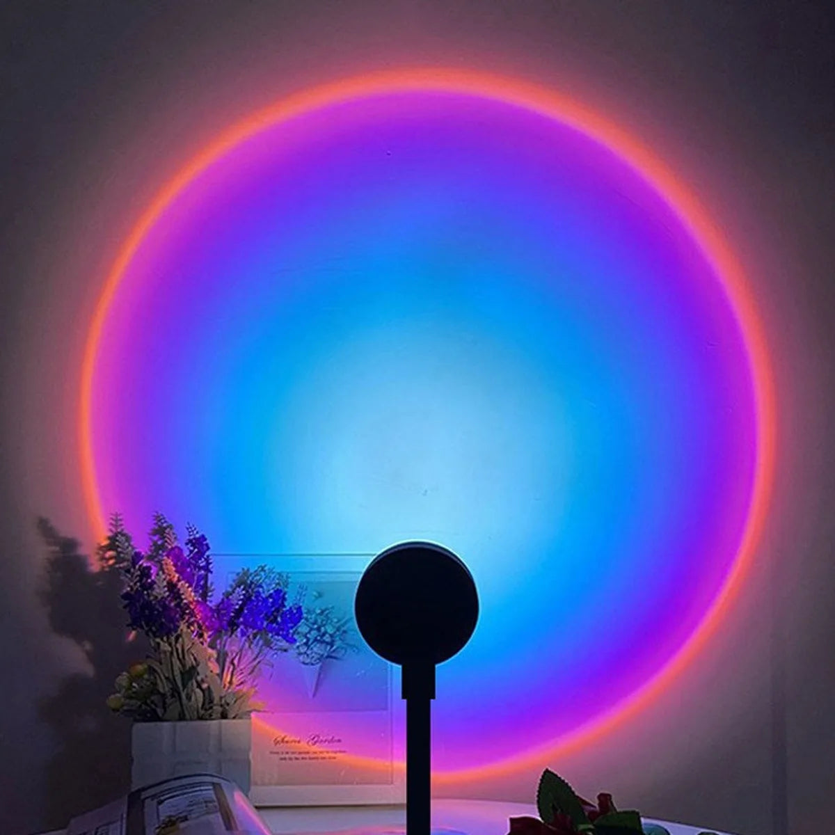 Lámpara de proyección LED de atardecer con arcoíris, luz nocturna de ambiente, luz de relleno para fotografía, artefacto creativo para decoración de habitación, regalo