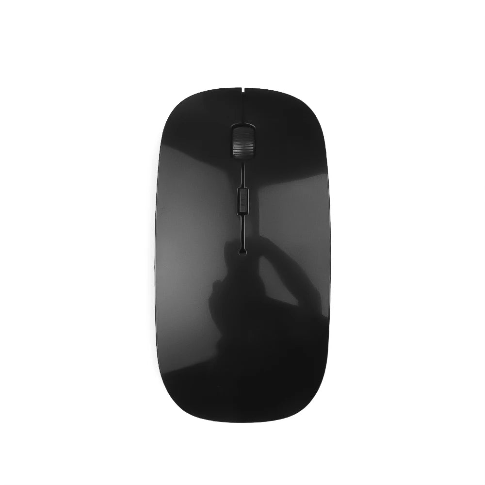 Ratón inalámbrico delgado de 2,4 GHz, ratón óptico de 1600 DPI para gamers de oficina, silencioso, diseño ergonómico, con receptor USB para PC y portátil.