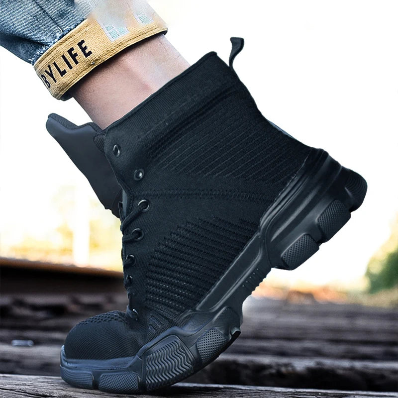 Safety Shoes Man Steel Toe Anti-Puncture Men's Work Shoes Men's Safety Boots Lightweight Men's Boots Security Protective Boot