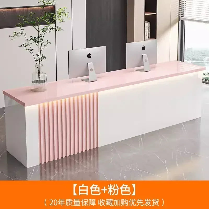 Mostrador de oficina Mostradores de recepción Decoraciones Belleza Mostradores de recepción modernos Salón de lujo Mostrador Negocio Mobiliario comercial