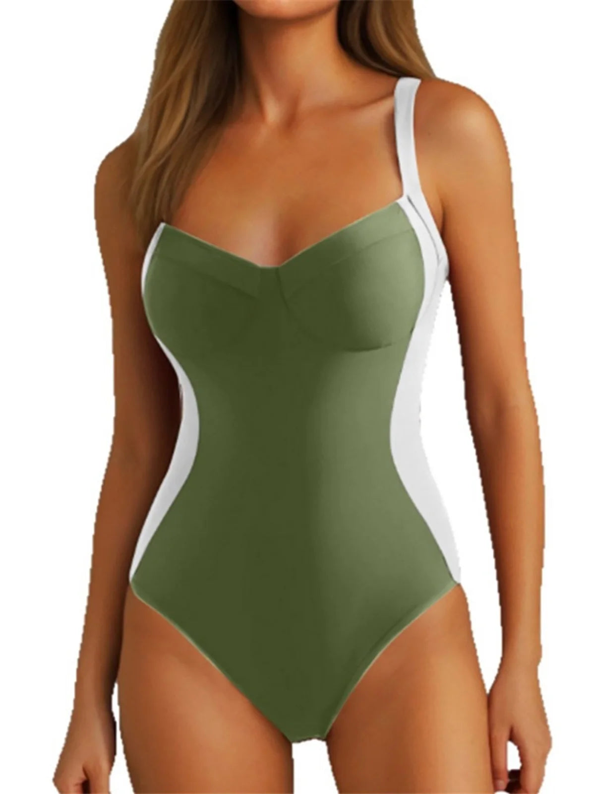 Traje de baño de una pieza con cordones y empalme de 7 colores, tallas S a XL, para mujer, corte de pierna alta, sin espalda, K6952