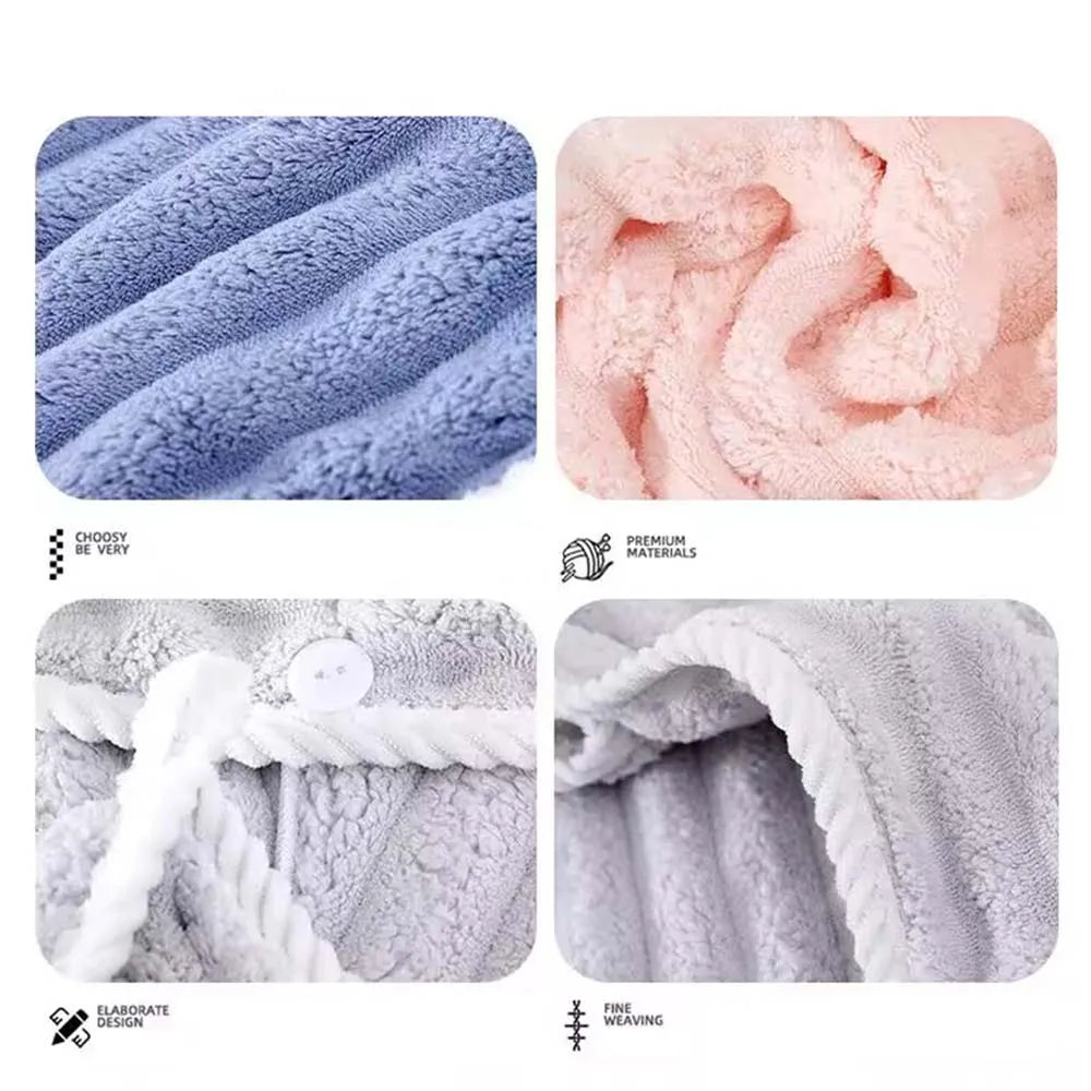 Gorro para secar el cabello para mujer, grueso y súper absorbente, gorro de secado rápido, toalla para secar el cabello.