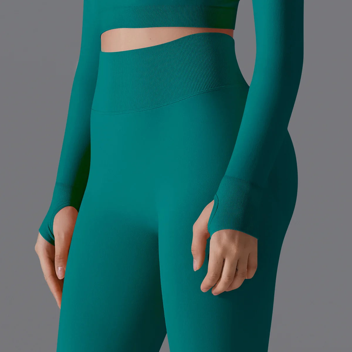 Leggings deportivos de yoga para mujer, sin costuras, cintura alta, elásticos, color sólido, para gimnasio, correr, secado rápido, realce y efecto moldeador.
