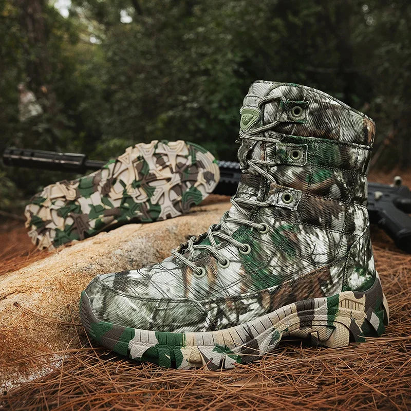 2024 Men boots Tactical Shoes High Top Hiking Durable  Anti-Slip Outdoor Climbing Trekking shoe Military Tactical Low Boots