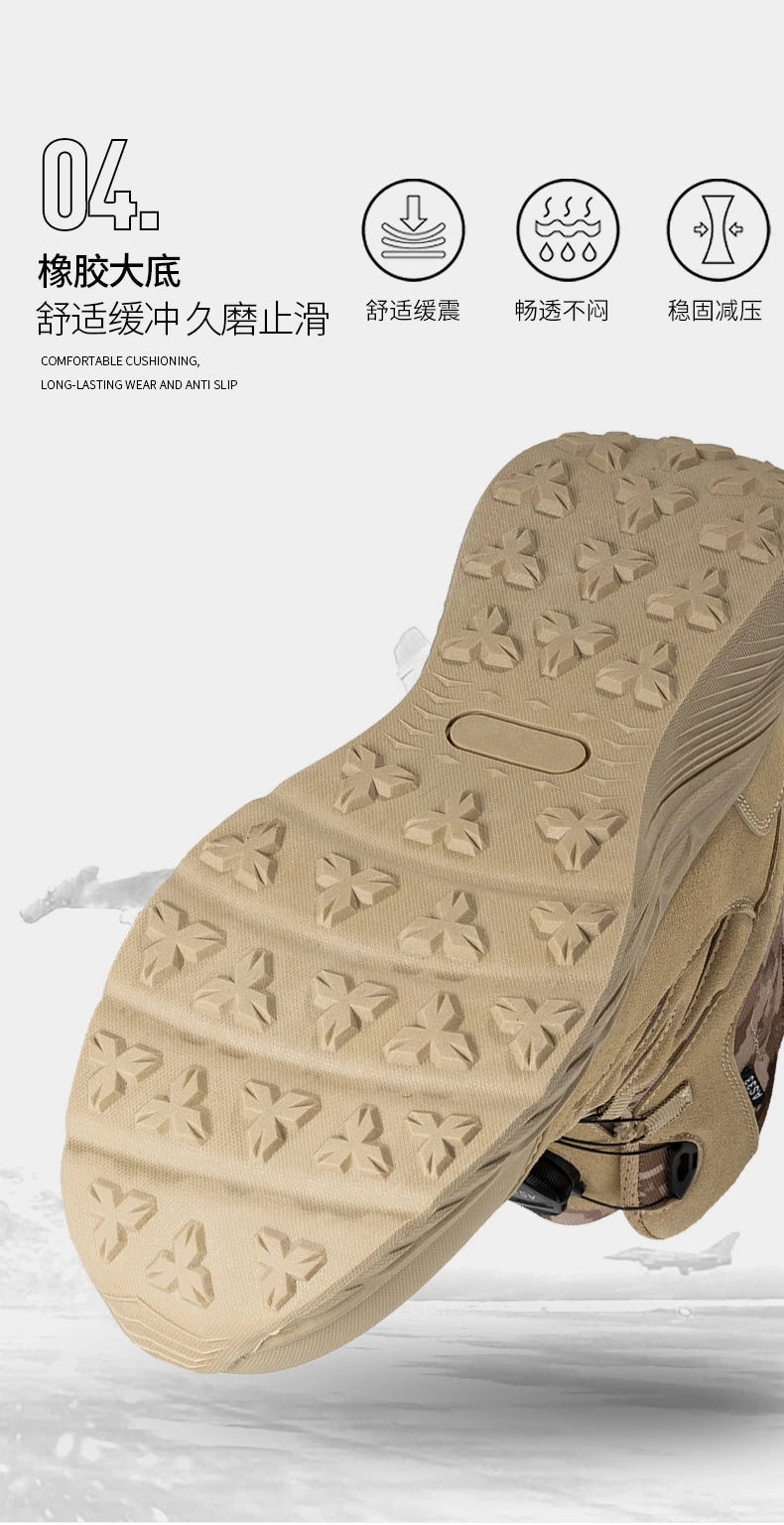 Botas tácticas para hombre, marca Army Boot, estilo militar, hasta el tobillo, para senderismo, seguridad, trabajo en el desierto, escalada, impermeables, de alta calidad.