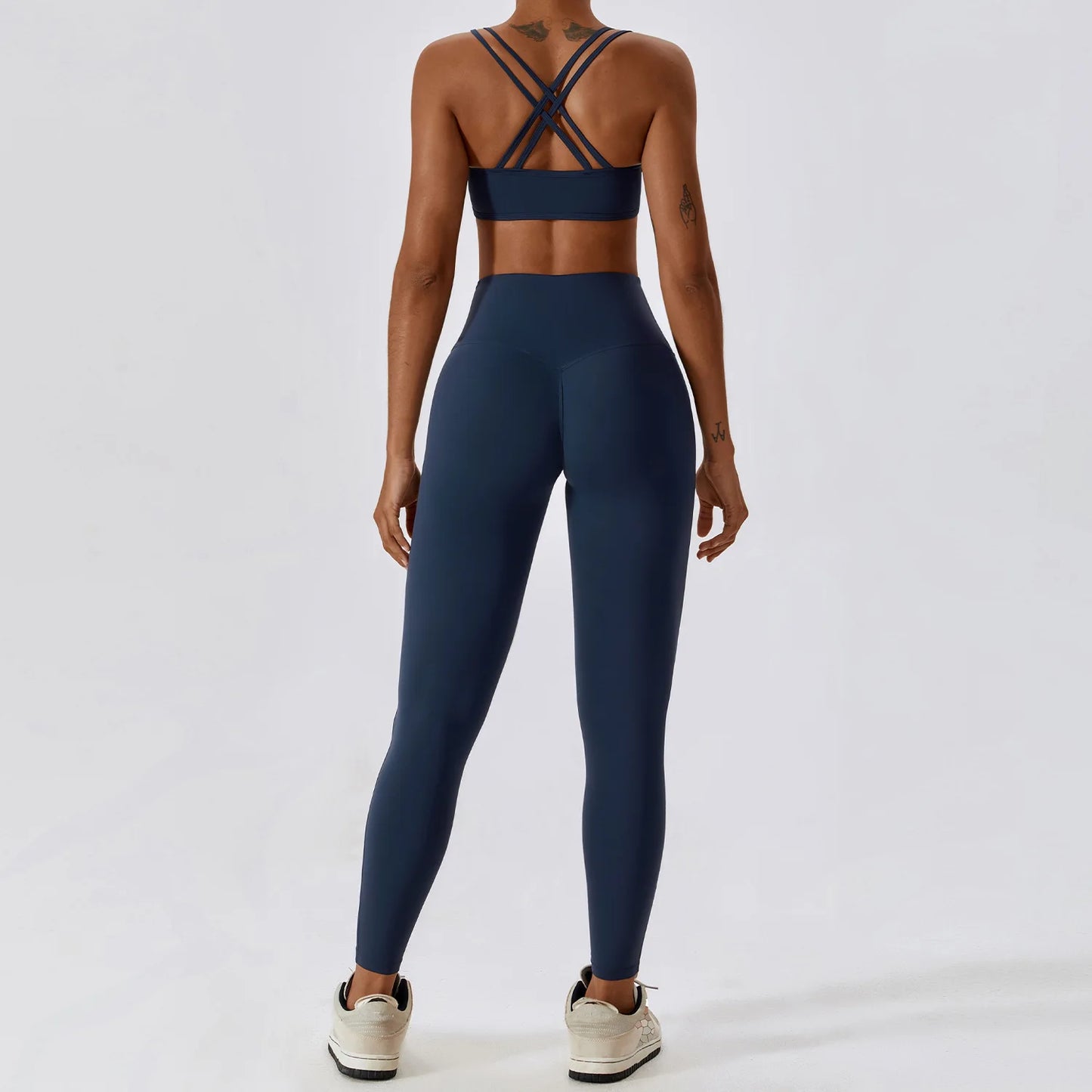 Conjuntos de ropa de yoga para mujer, ropa deportiva, leggings de cintura alta y top, conjunto de dos piezas, chándal de gimnasio sin costuras, conjuntos de entrenamiento de fitness