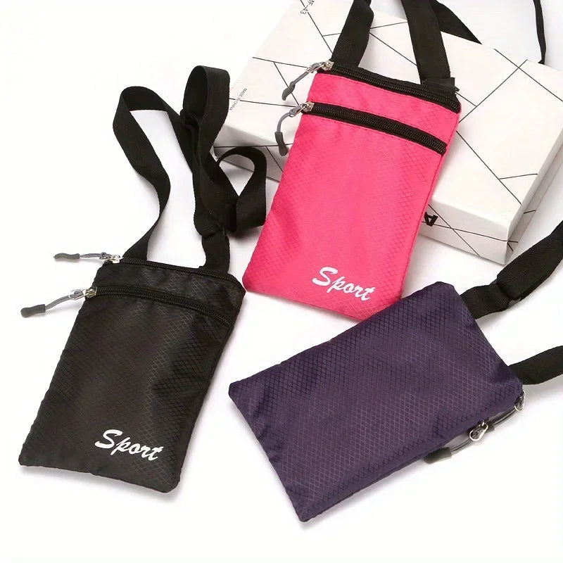 Bolsa deportiva inclinada para teléfono: bolsa multifuncional con correa ajustable de fibra de poliéster duradera, perfecta para uso diario, color aleatorio