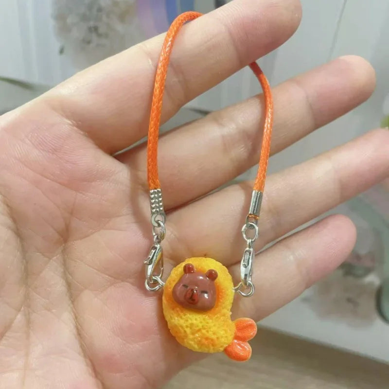 Nuevos accesorios de decoración para muñecas, adecuados para muñecas Labubu de 10 a 17 cm, lindo colgante de camarón, regalo para niños.