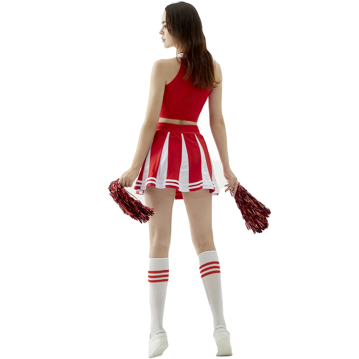 New sexy female student cheerleading costume women's adult cheerleading uniform dance uniform sleeveless crop top with mini p