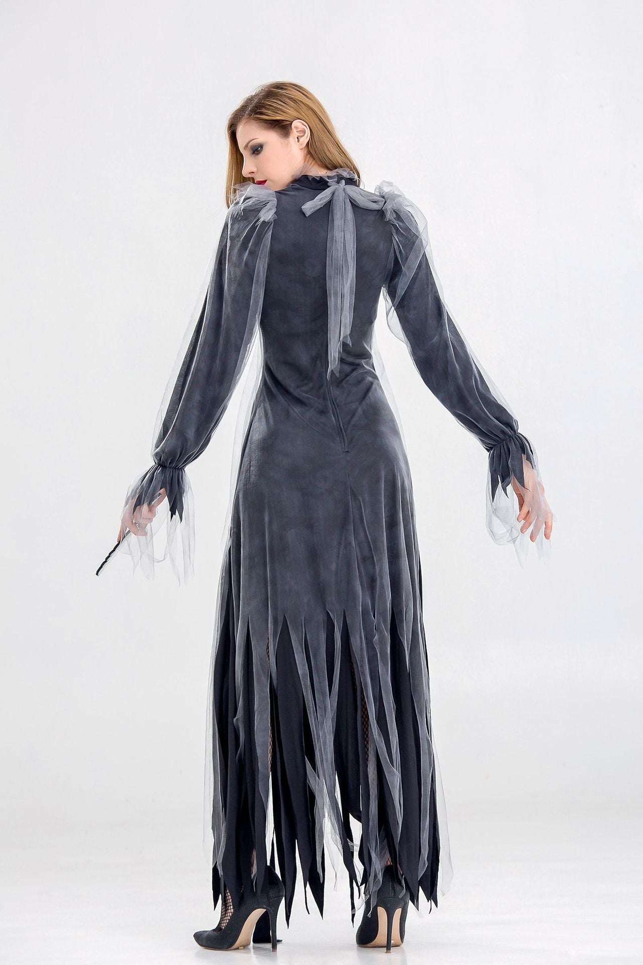 Horror Cosplay Witch Women Scary Zombie Vampire Halloween Carnival Costume Spooky Ghost Medieval Hooded Cape Day of The Dead