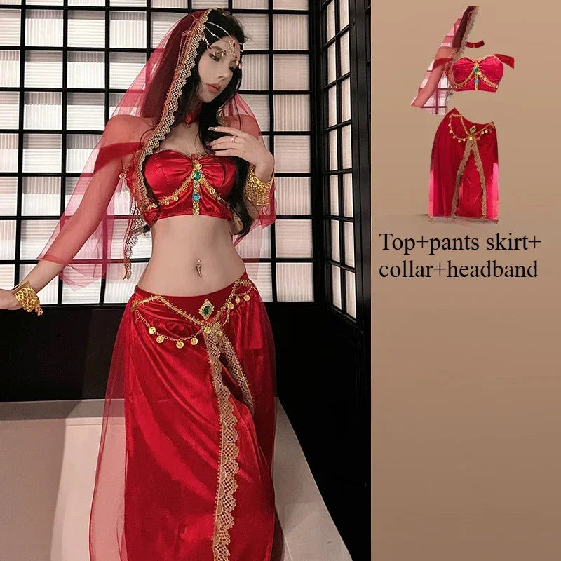 Role Playing Sexy Western Region Dancer Peacock Princess Greek Goddess Costume Hot Egyptian Indian Dancer Exotic Costume Stage