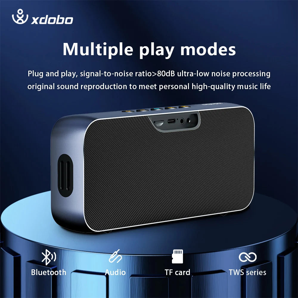 Altavoz inalámbrico XDOBO con subwoofer para el hogar, Smart TV, oficina, tableta, exterior, camping, fiestas, barra de sonido de 60 W, graves profundos, boombox