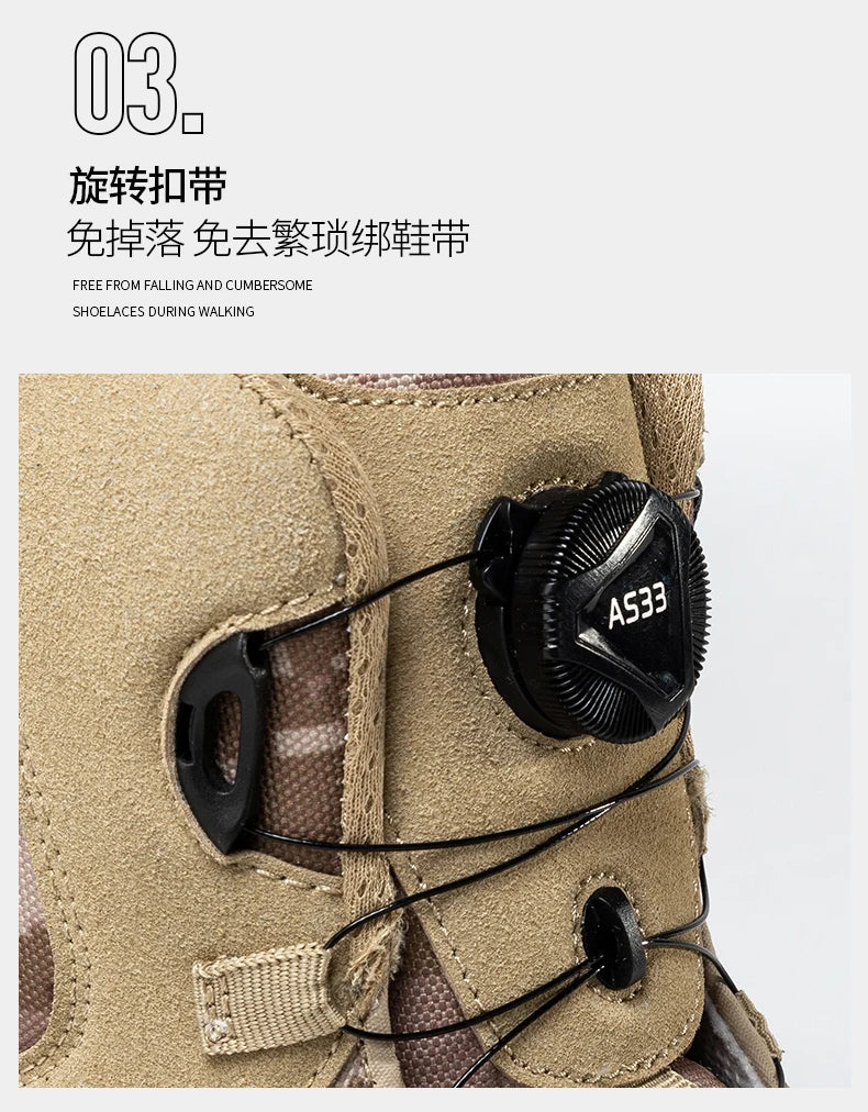 Botas tácticas para hombre, marca Army Boot, estilo militar, hasta el tobillo, para senderismo, seguridad, trabajo en el desierto, escalada, impermeables, de alta calidad.