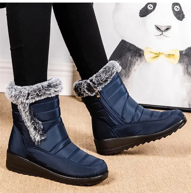 Botas de nieve para mujer, zapatos sólidos para mujer, zapatos impermeables para mujer, botines nuevos, botas planas para mujer, zapatos de invierno para mujer, botas
