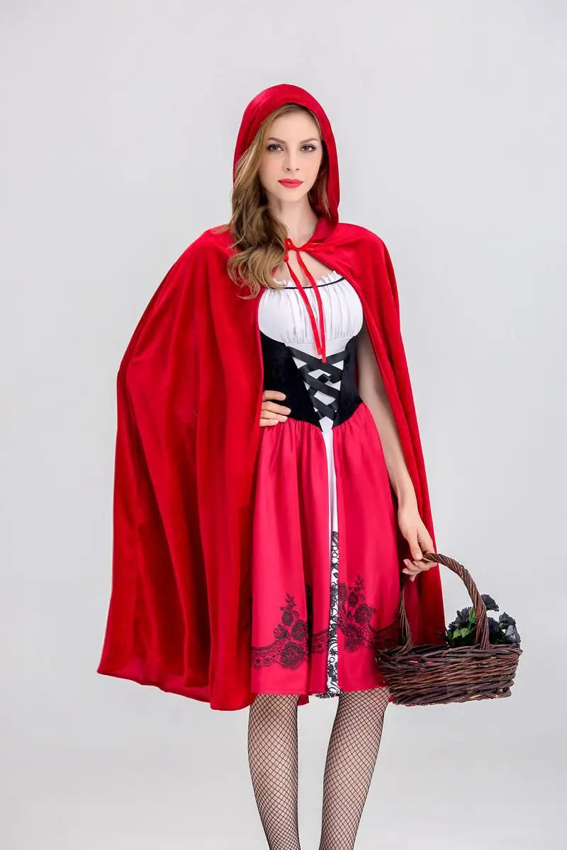 Halloween costume Goth little Red Riding Hood club queen costume cosplay costume stage dress