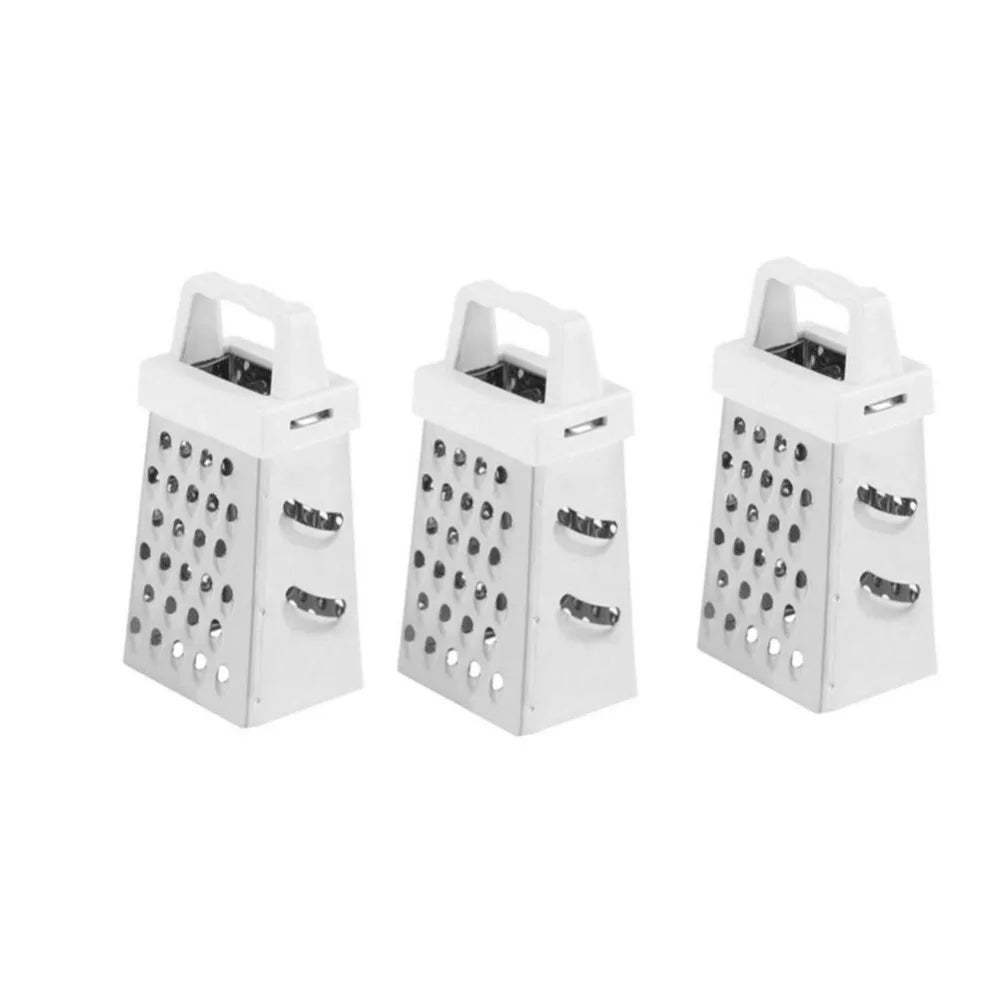 Mini rallador de cuatro lados de acero inoxidable, cortador multiusos de verduras con cuchillas de 4 lados, caja para el hogar, contenedor rallador