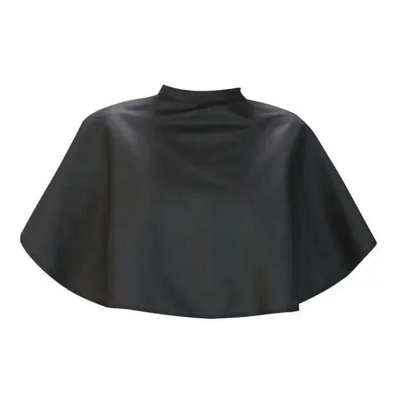Capa de tela para teñir el cabello, corta, cuadrada, negra, impermeable, para peluquería, peluquería, corte de pelo, capa de tela para peluquería.